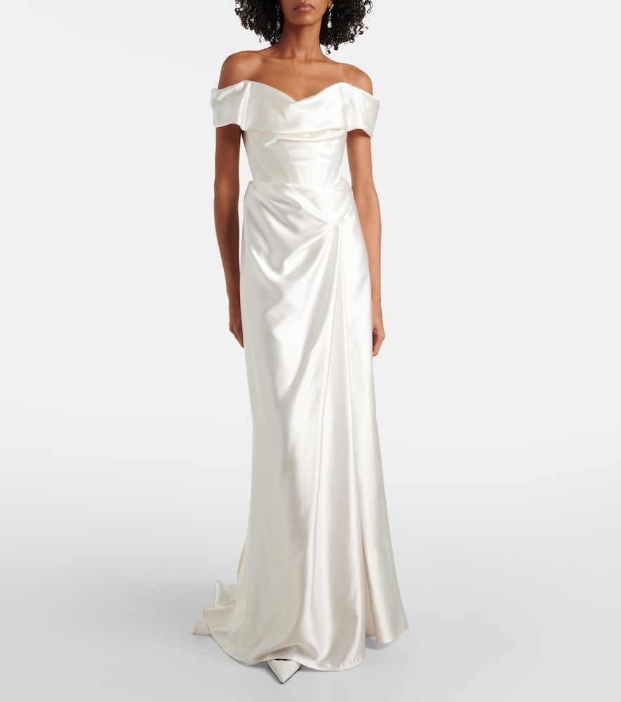 Bridal Mabel Silk Satin Bustier Gown