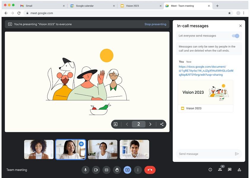 Google Meet file sharing