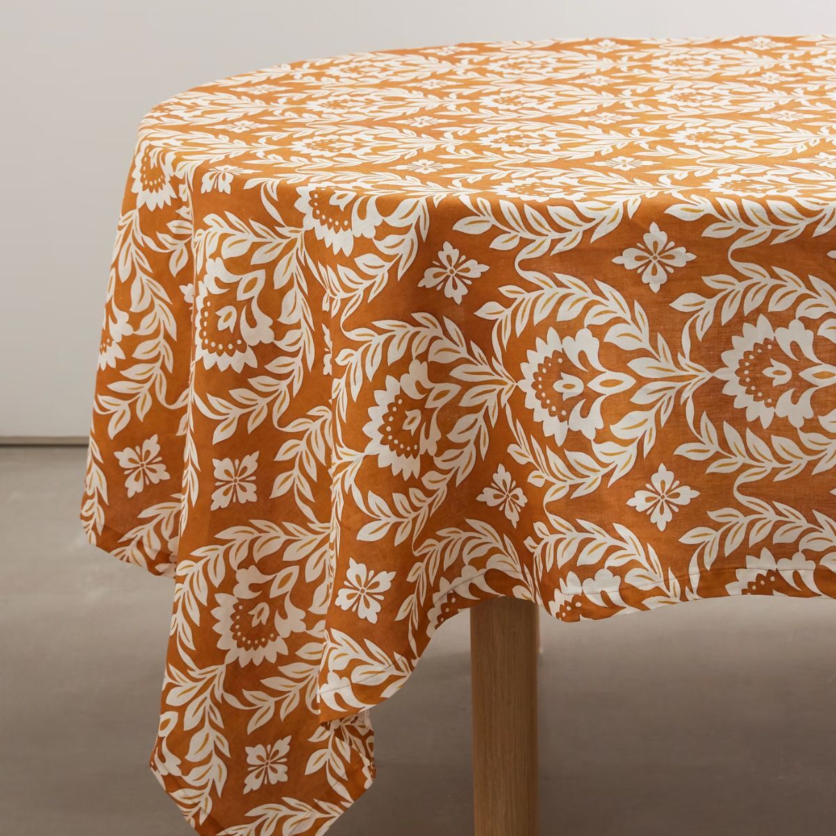 An orange tablecloth