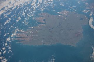 An astronaut's-eye view of Ireland, taken from the International Space Station.