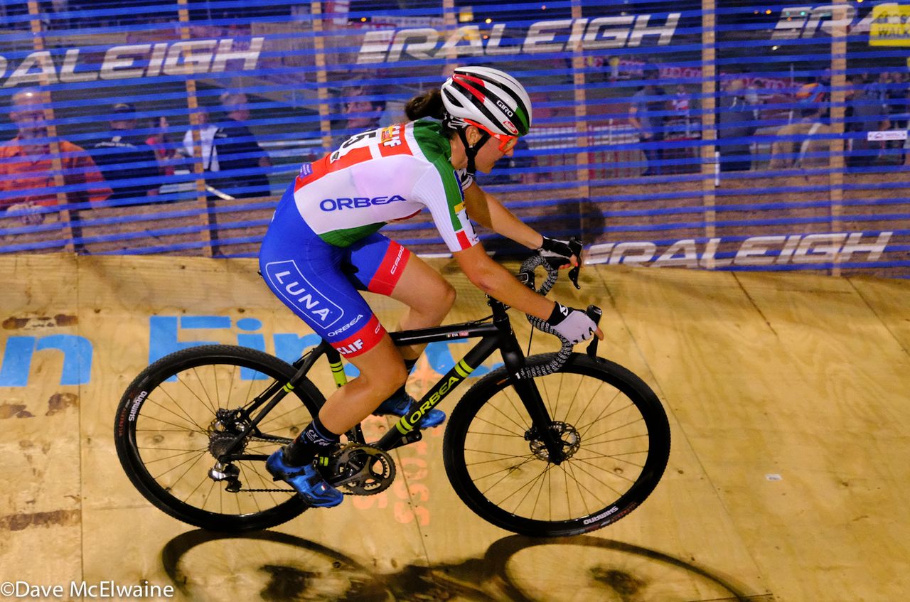 Eva Lechner (ITA) seemed to be having a bit of a tough night