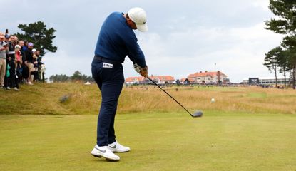 Rory McIlroy hits a tee shot during the Scottish Open