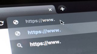 Browser URL dropdown menu.