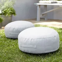 Rural Round handled Concrete grey Pouffe | Was £22, now £15 at B&amp;Q (save £7)