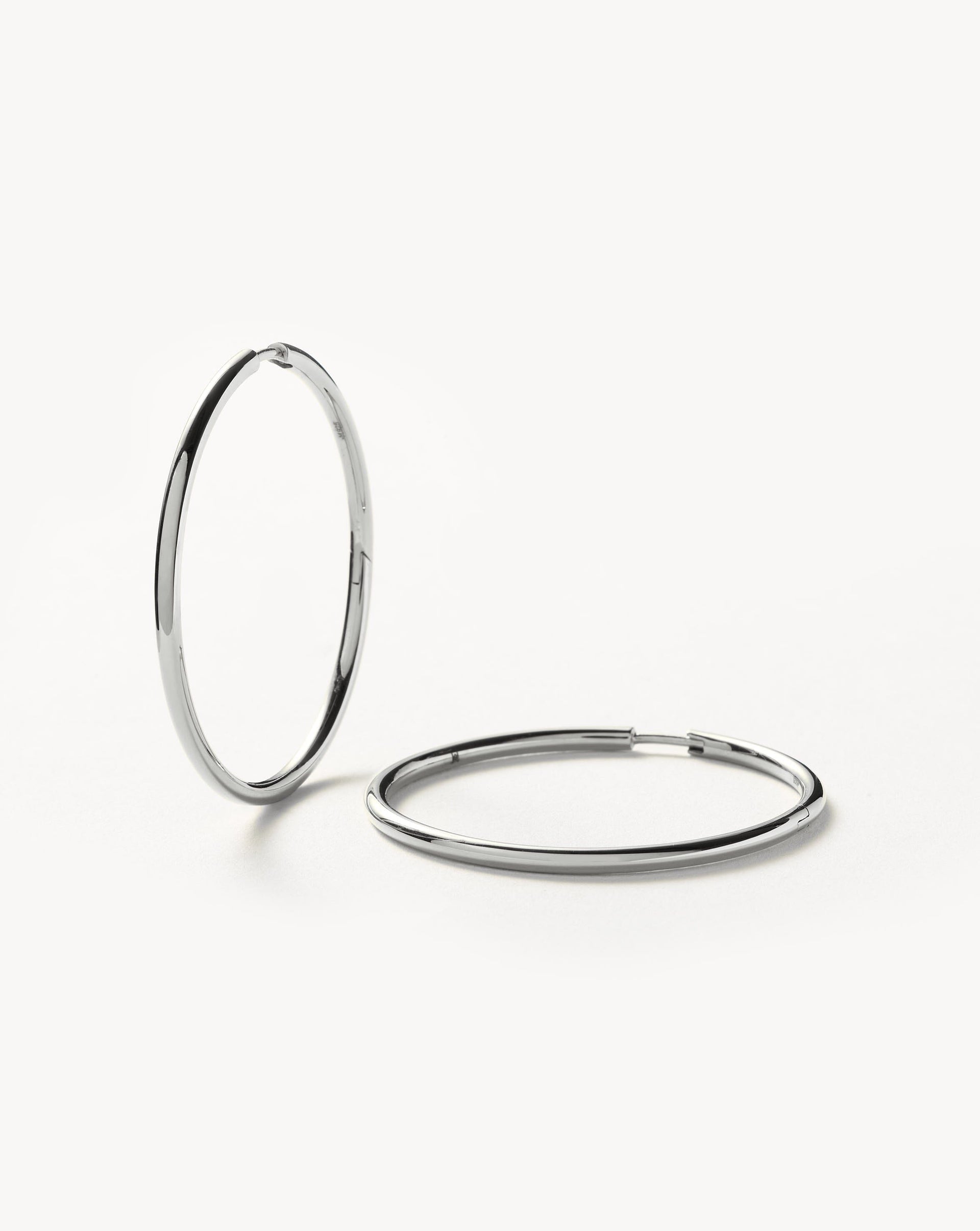 Classic Large Hoop Earrings | Sterling Silver - Sterling Silver