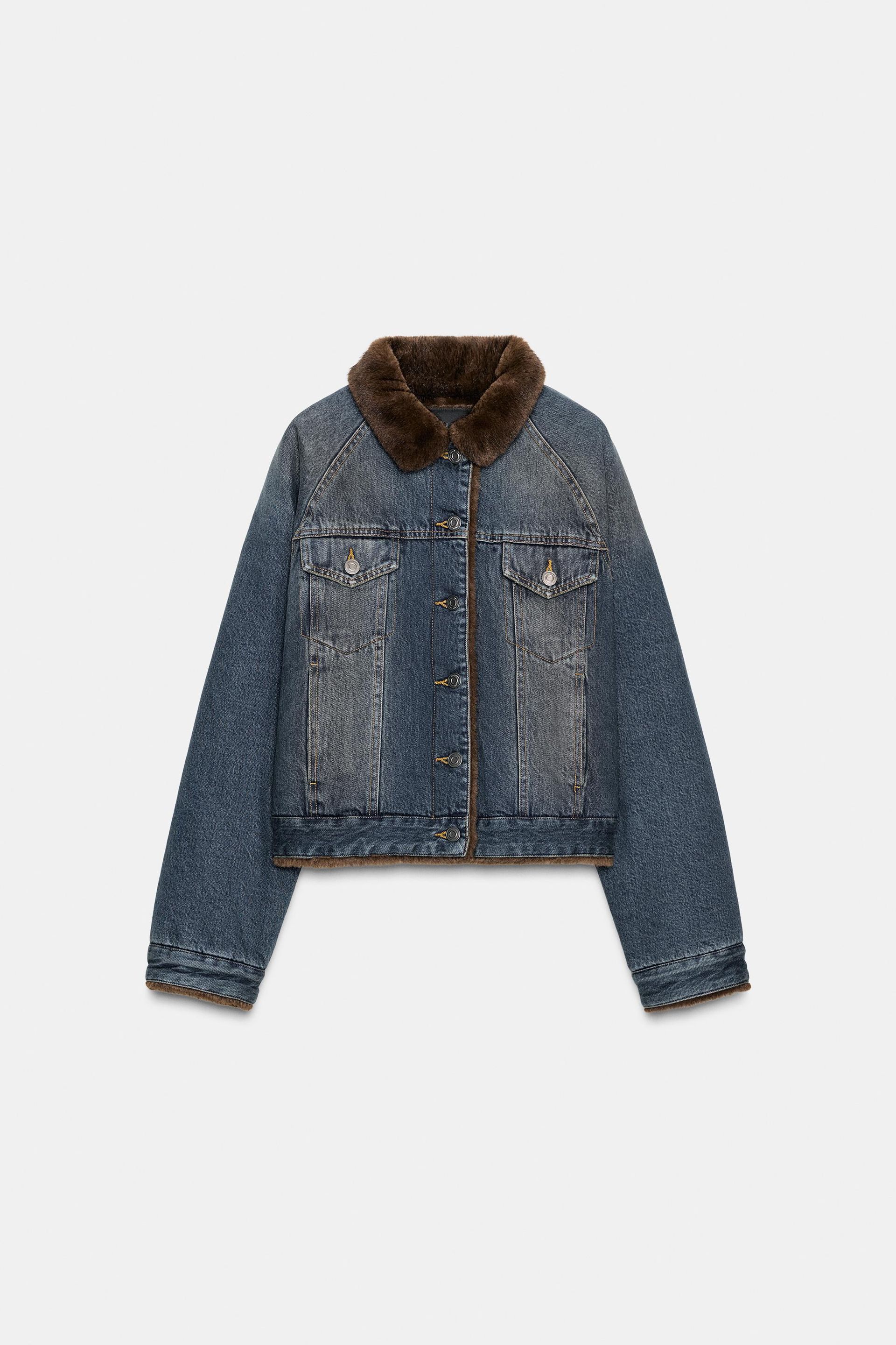 Faux Fur Denim Jacket Zw Collection