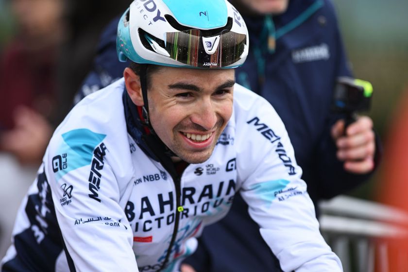 LA COTE SAINT ANDRE, FRANCE - MARCH 13: Lenny Martinez of France and Team Bahrain Victorious celebrates at finish line as stage winner during the 83rd Paris - Nice 2025, Stage 5 a 203.3km stage from Saint Just en Chevalet to La Cote Saint Andre 565m / #UCIWT / on March 13, 2025 in Saint-Just-en-Chevalet, France. (Photo by Dario Belingheri/Getty Images)