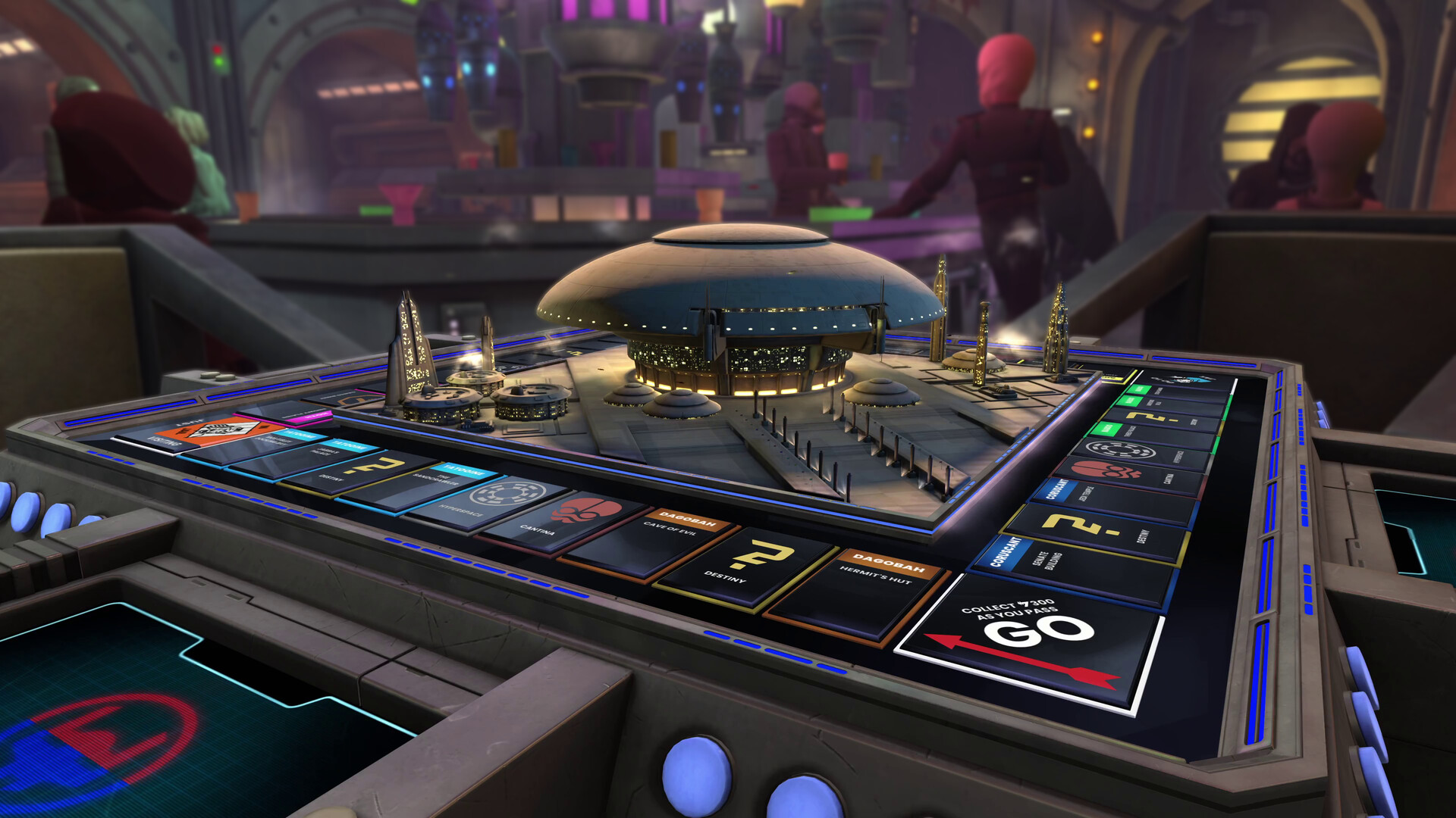 A screenshot of the upcoming Switch 2 game Monopoly: Star Wars Heroes vs. Villains