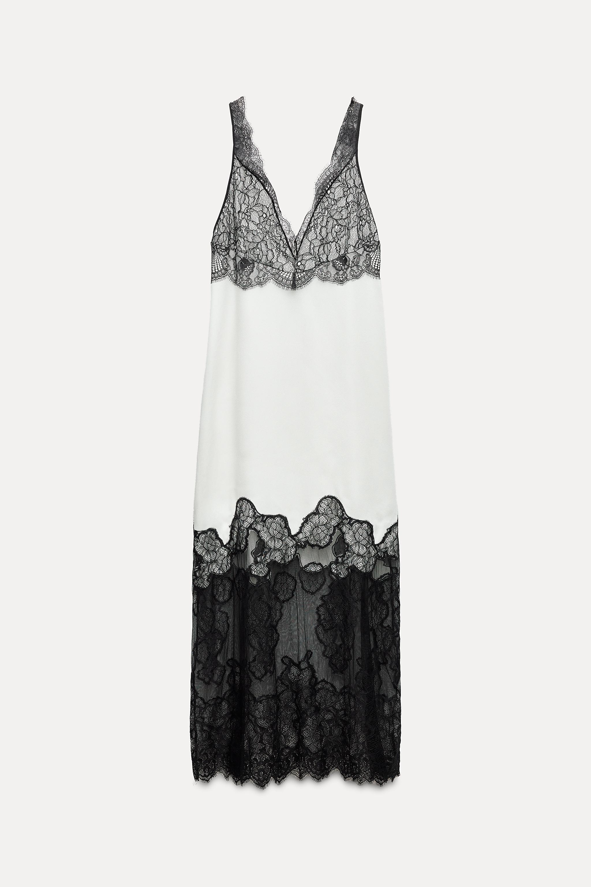 ZARA Lace Satin Effect Dress Zw Collection