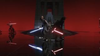 Daisy Ridley and Adam Driver in Star Wars: The Last Jedi