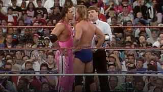 Bret Hart and Roddy Piper at WrestleMania 8