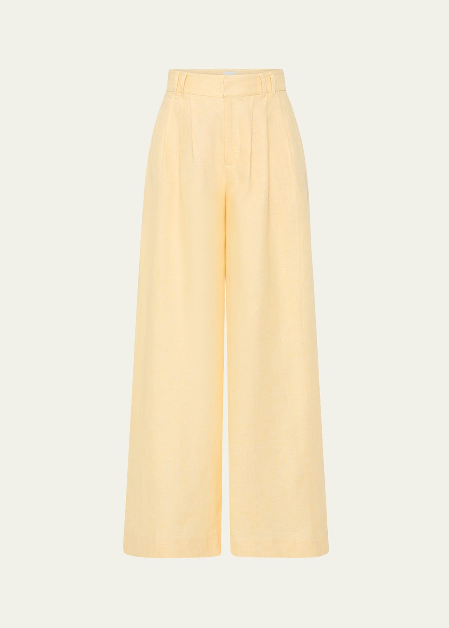 Posse, Parker Wide-Leg Linen Trousers in Dusty Citron