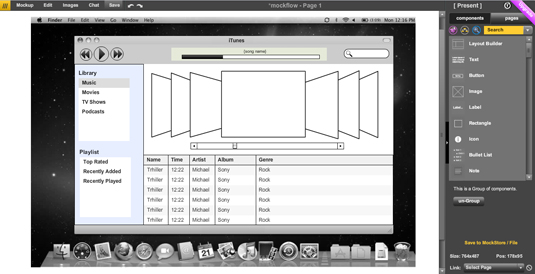 Wireframe tools: MockFlow