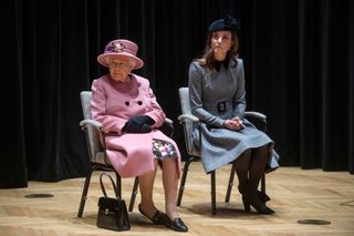 Queen Elizabeth II And The Duchess Of Cambridge Visit King's College London