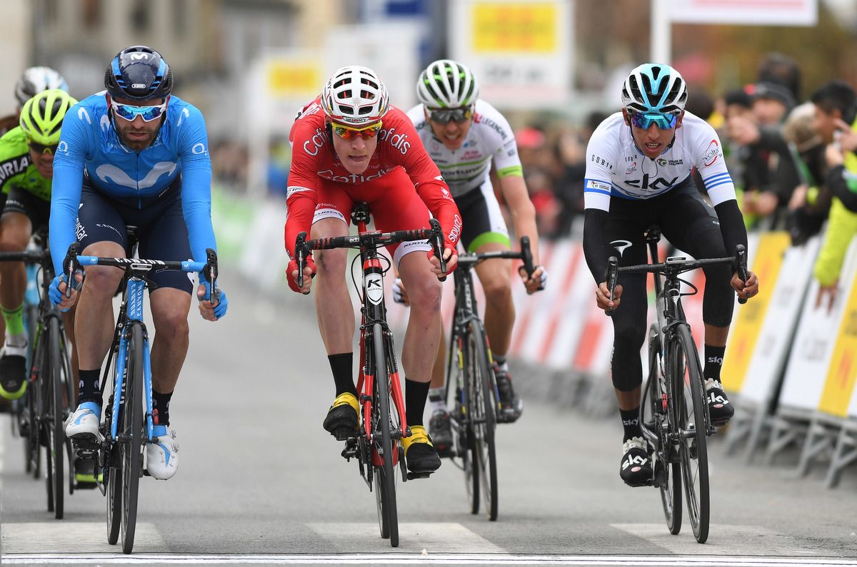 Dorian Godon (Cofidis, Solutions Credits) throws his bike overall the line