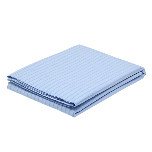 Piglet in Bed, Pale Blue Favourite Shirt Stripe Cotton Flat Sheet