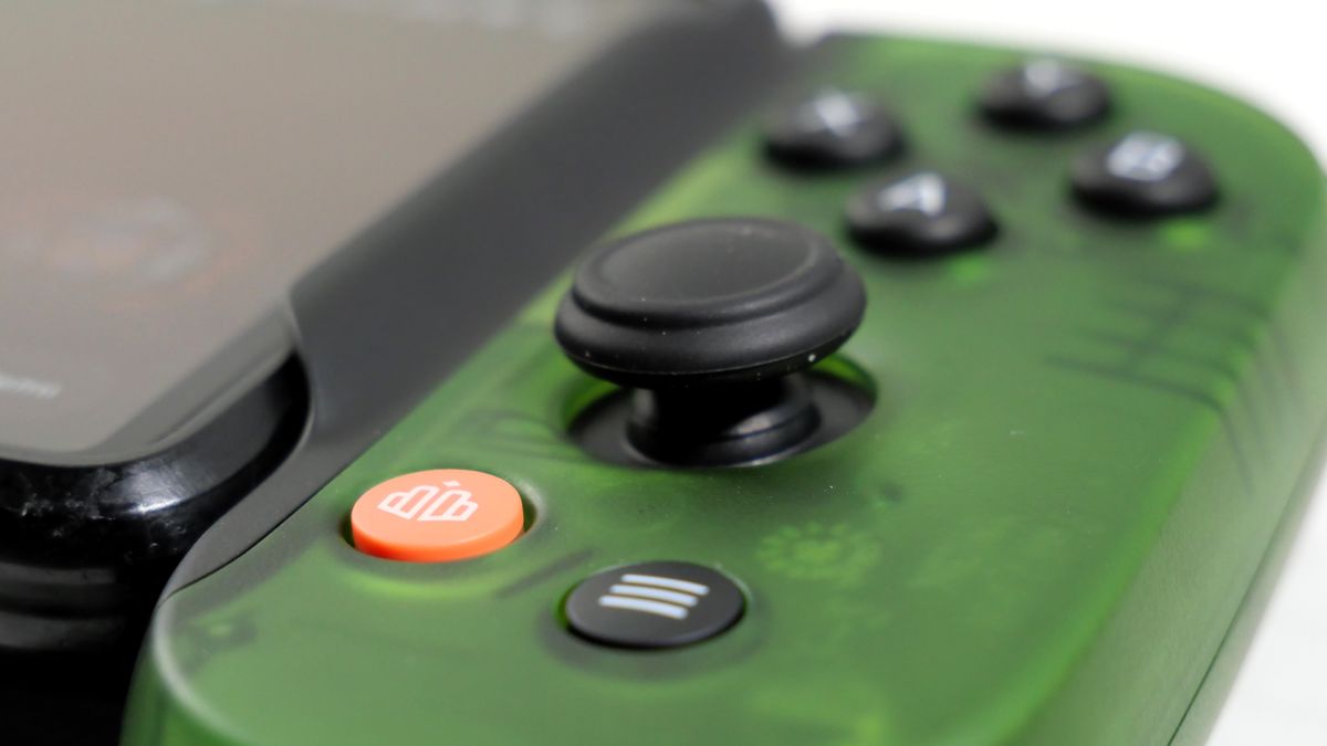 Backbone One Xbox mobile controller, highlighting its right analog stick.