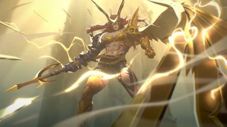 Angela brandishing her spear in Marvel Rivals promo art