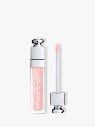 Dior Lip Maximiser lipgloss in light pink uses hyaluronic acid for powerful hydration and noticeable natural plumping