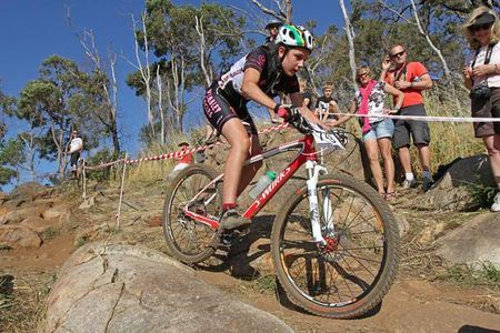 Sarah Tucknott, winner of the U15 women's super D and All Mountain Cup