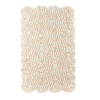 cream rug with wavy edges