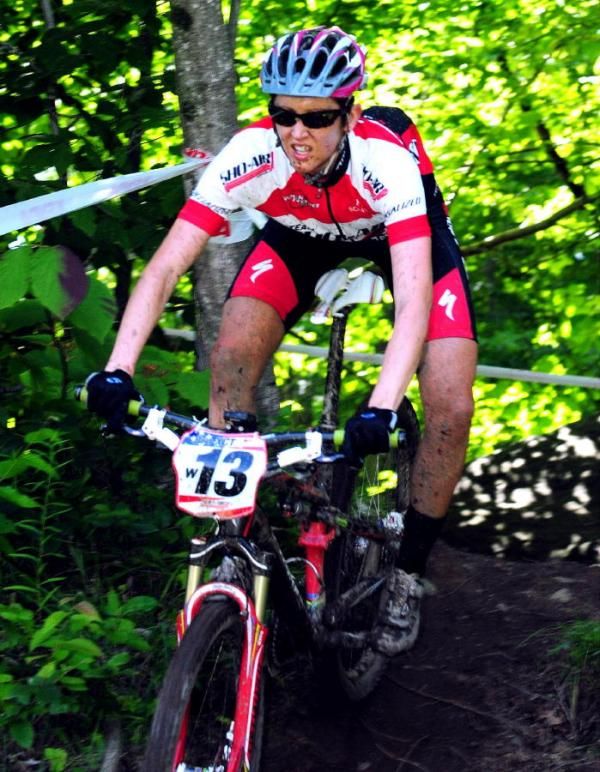 Allison Mann (Sho-Air/Specialized) way behind her saddle