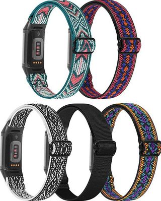 Fitbit Charge 5 Shuyo Adjustable Nylon Bands 5 Pack Reco
