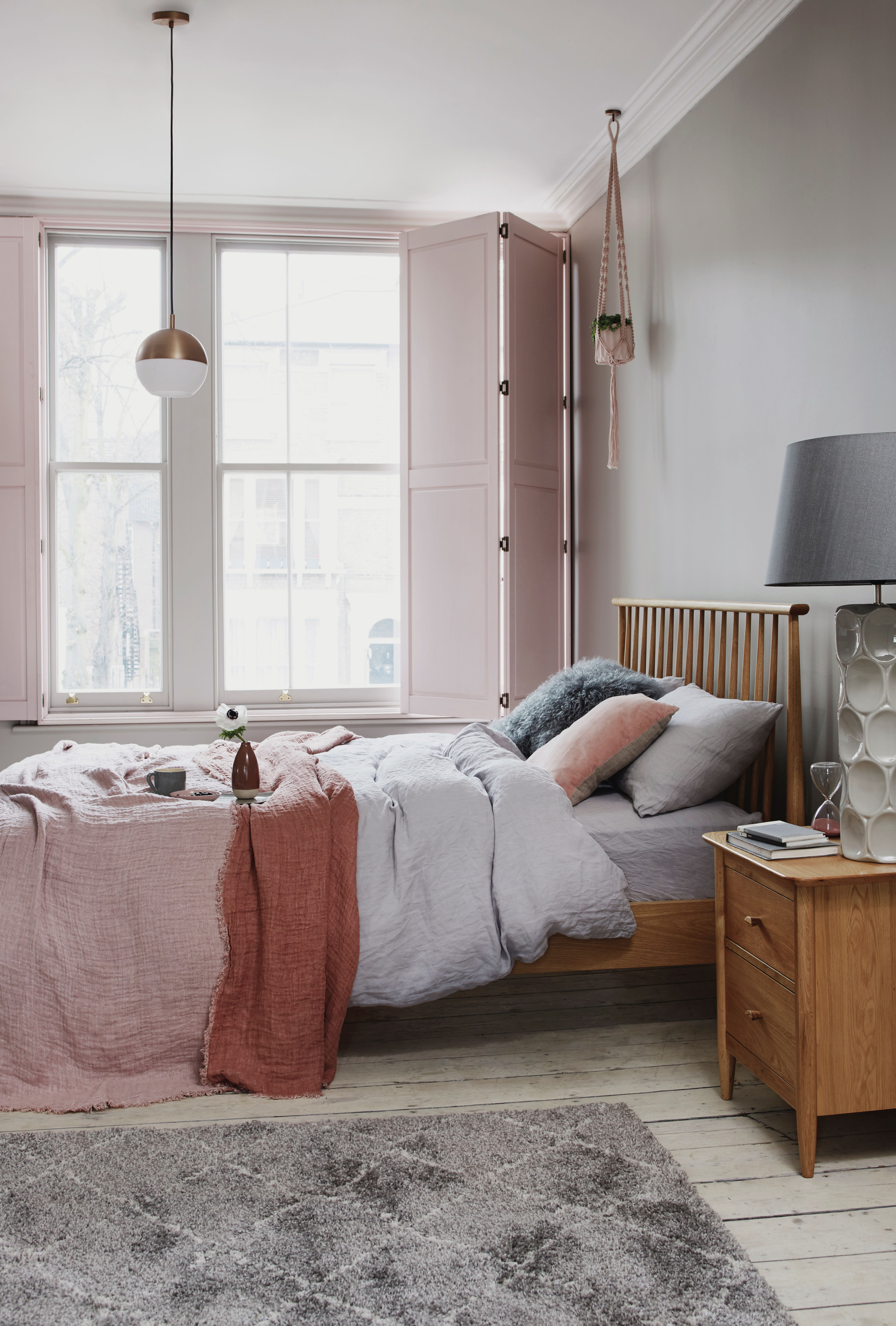 Pink bedroom by Furniture Village