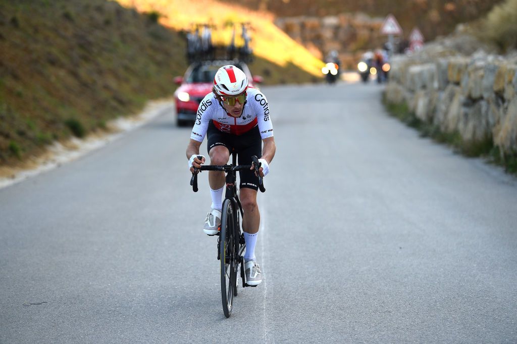 BLAUSASC FRANCE FEBRUARY 20 Guillaume Martin of France and Team Cofidis competes during the 54th Tour Des Alpes Maritimes Et Du Var Stage 3 a 1126km stage from Villefranche sur Mer to Blausasc on February 20 2022 in Blausasc France Photo by Dario BelingheriGetty Images