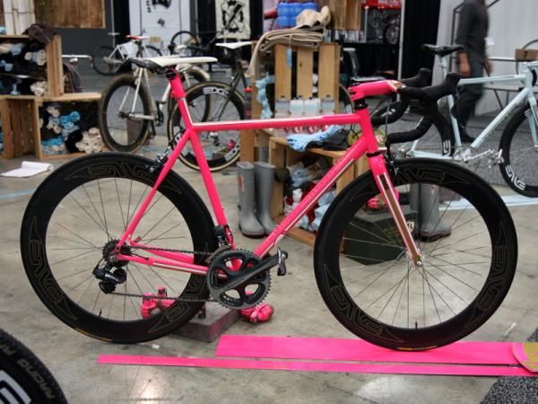 Not surprisingly, this bright neon pink Speedvagen road bike commanded the most attention in the Vanilla Workshop booth at NAHBS.