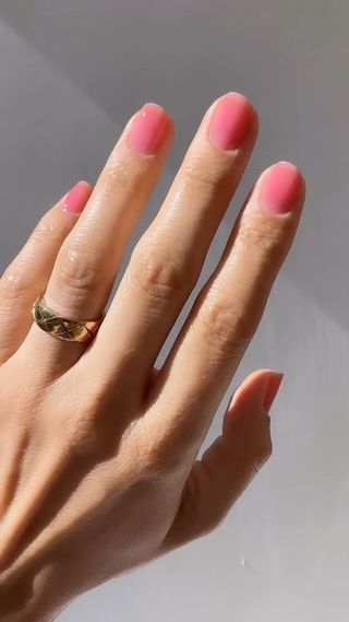 Sheer watermelon nails
