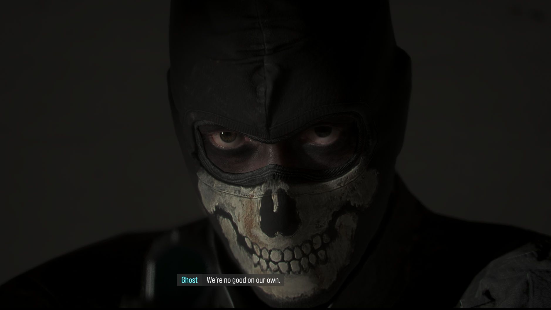 Call of Duty: Modern Warfare 4 screen shot of Ghost with his mask but no gear