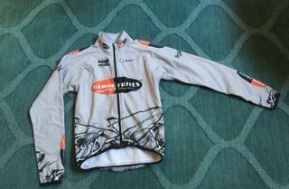 A vintage Farm Frites team cycling jacket from the 2000 season on eBay