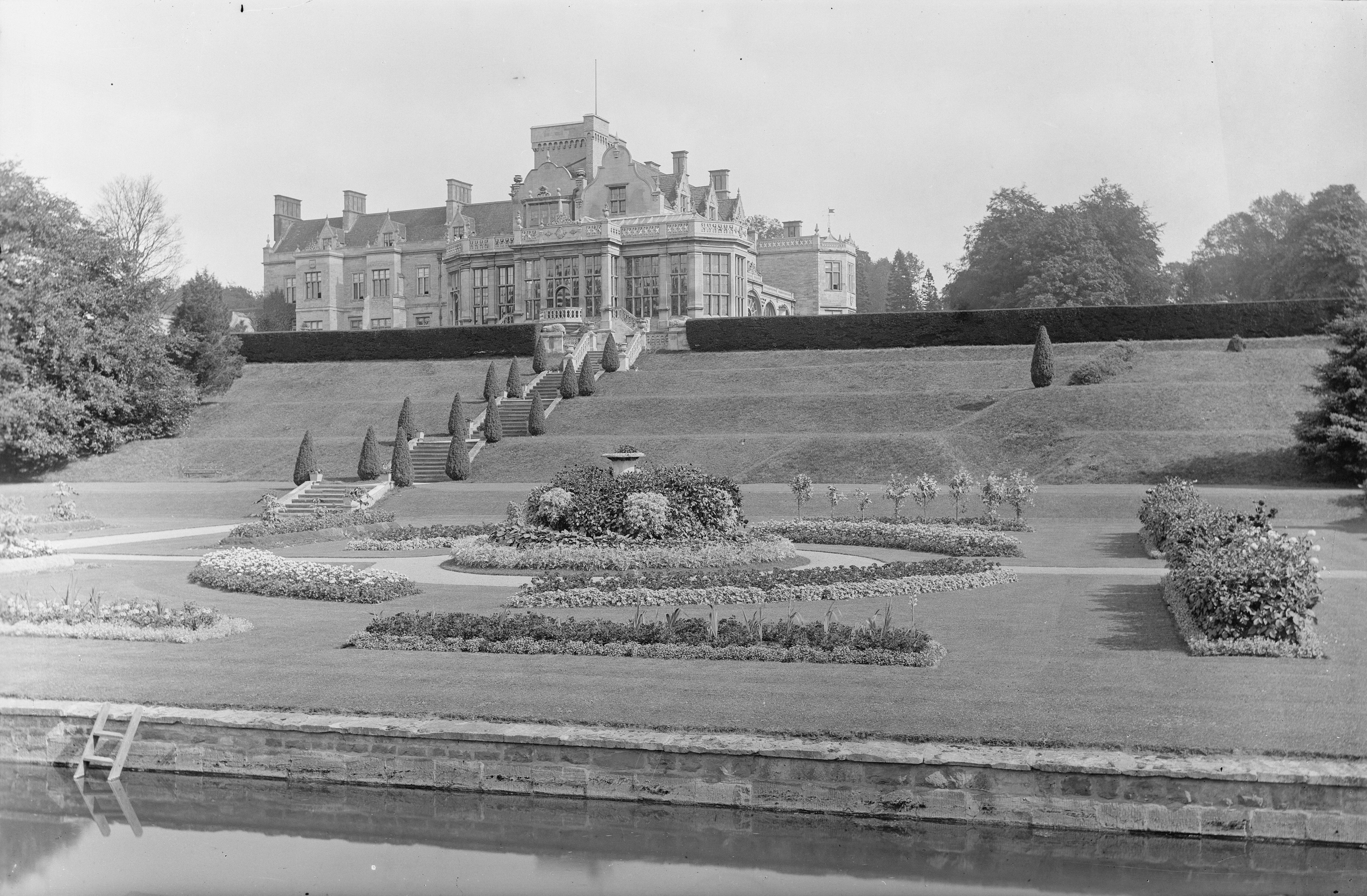 Black and white photographs of Easton Hall and Park
