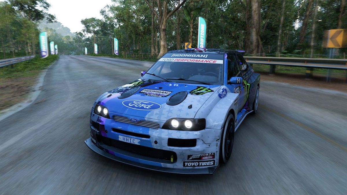 Forza Horizon 5 Drift Zones hoonigan ford escort cosworth rally car