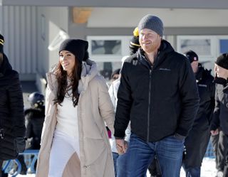 Meghan, Duchess of Sussex and Prince Harry, Duke of Sussex attend Invictus Games Vancouver Whistlers 2025's One Year To Go Winter Training Camp on February 14, 2024 in Whistler, British Columbia