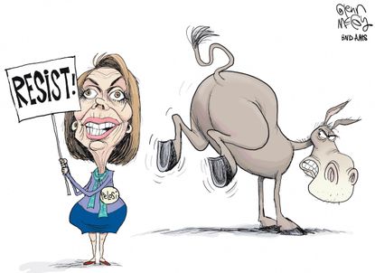 Political cartoon U.S. Nancy Pelosi resist Democrats