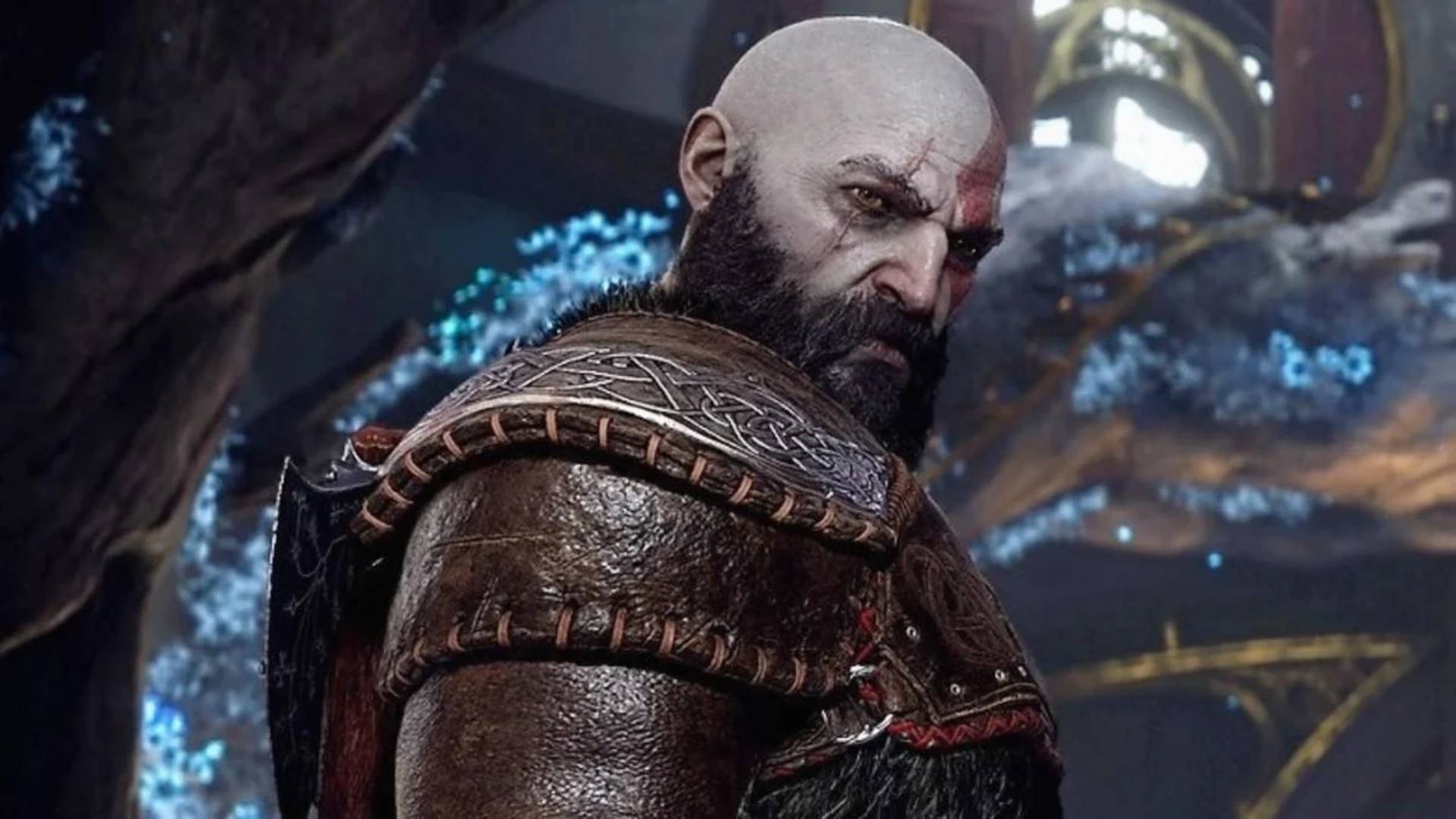 best PS4 games: Kratos turning to look at the camera in God of War Ragnarok