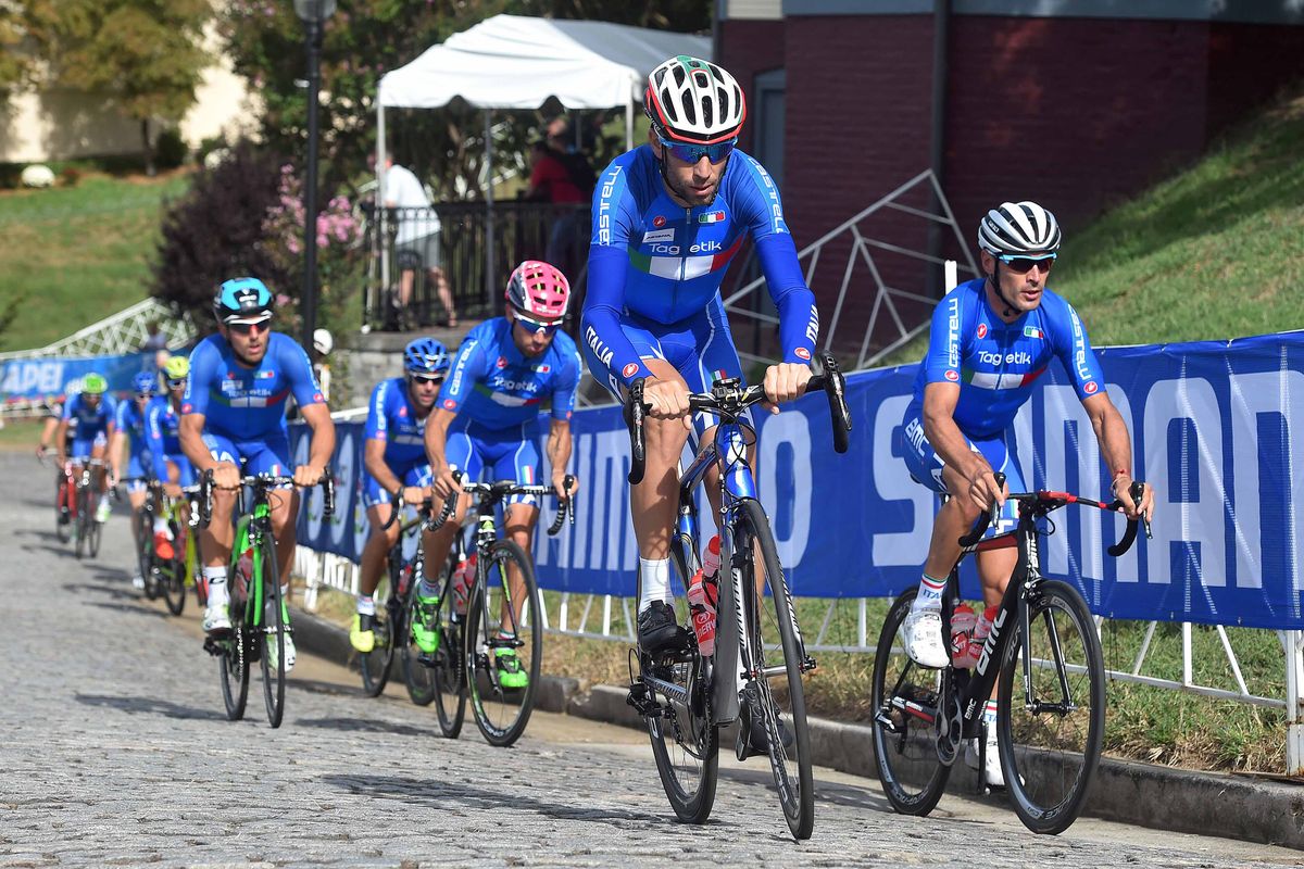 Vincenzo Nibali leads the Italian team