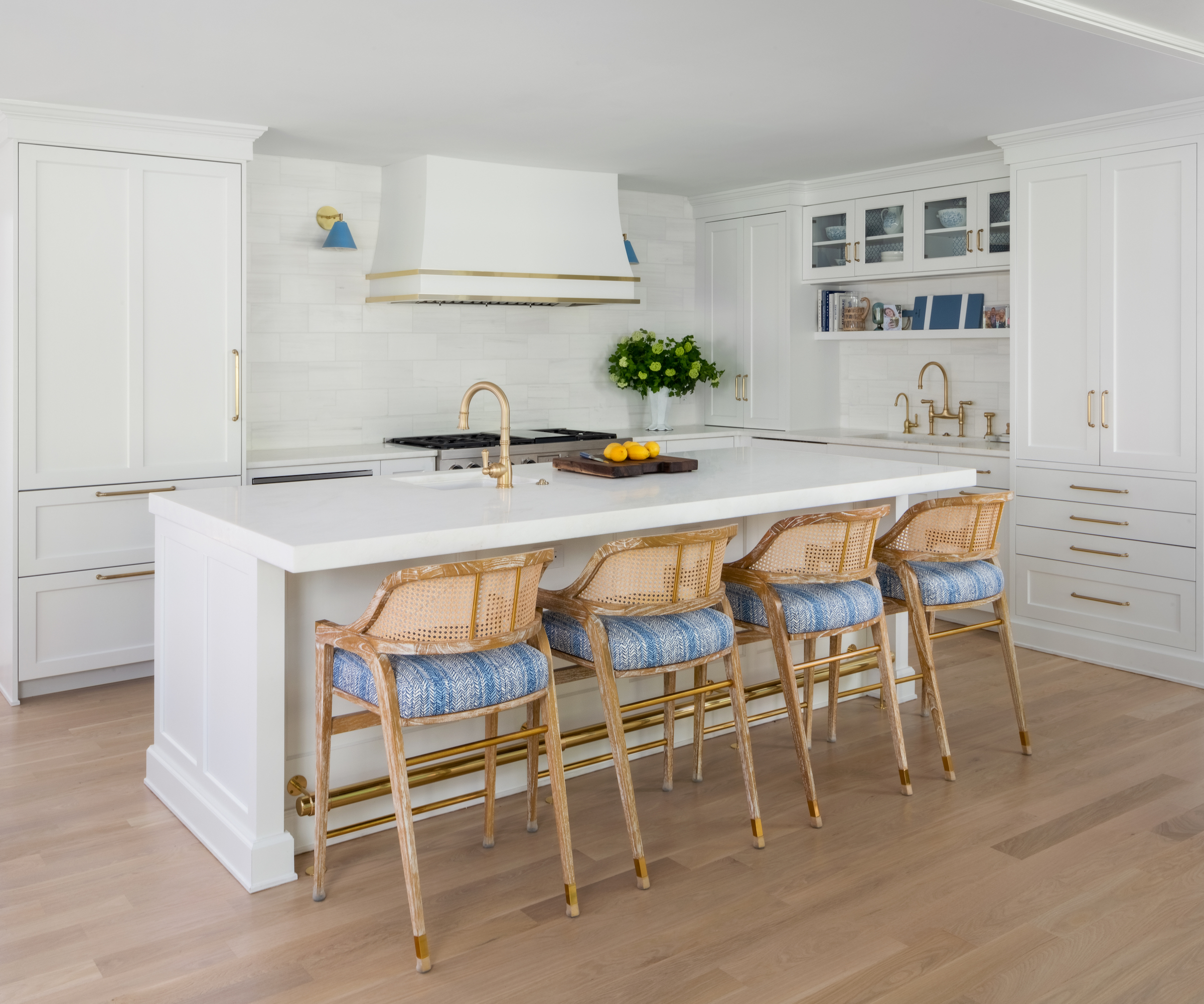 white kitchen with wood floors