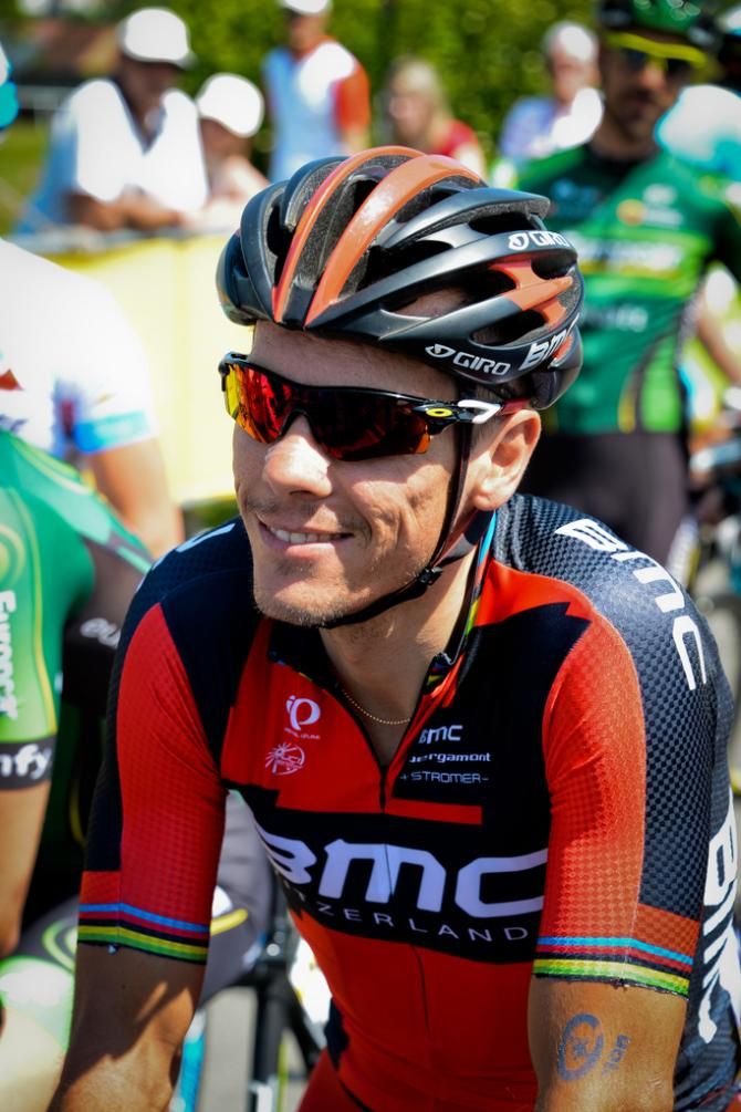 Philippe Gilbert started the day in his BMC kit