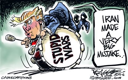 Political Cartoon U.S. Trump War Drum Iran Nuclear Weapons Mistake