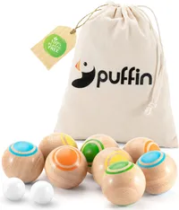 Puffin boccia-set i trä | 610 kronor hos Amazon Puffin boccia-set i trä | 610 kronor hos Amazon