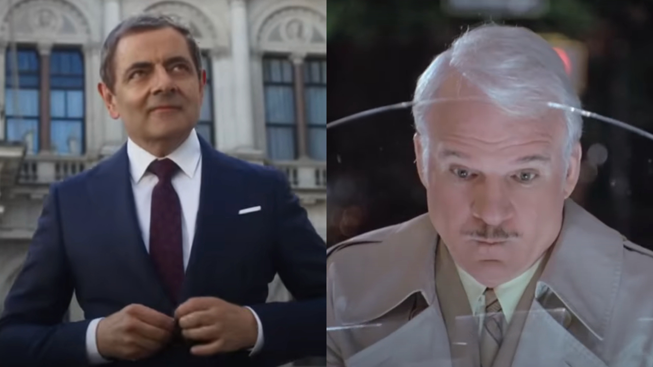 Rowan Atkinson in Johnny English Strikes Again and Steve Martin in The Pink Panther