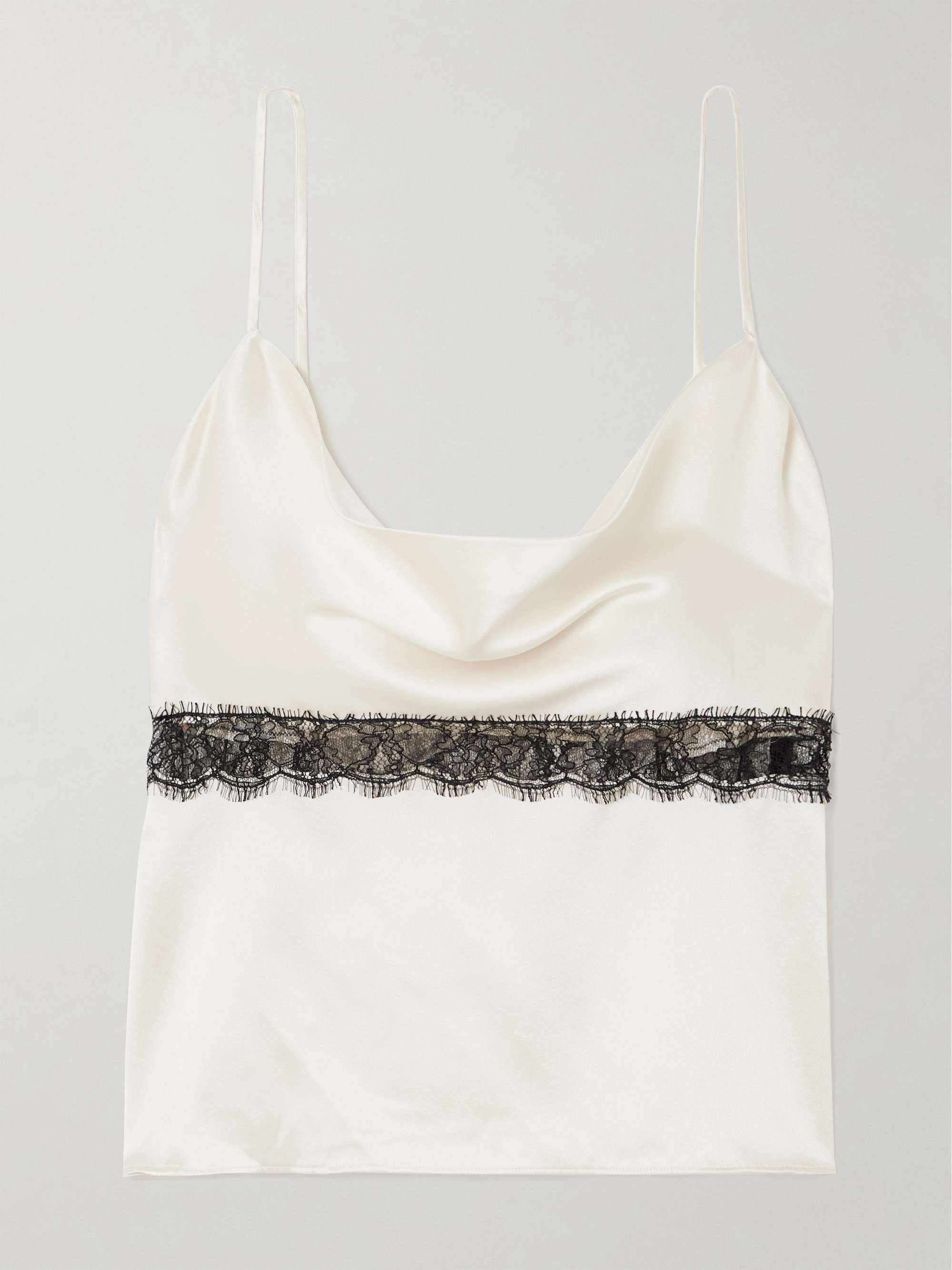 Lace-Trimmed Silk-Charmeuse Camisole