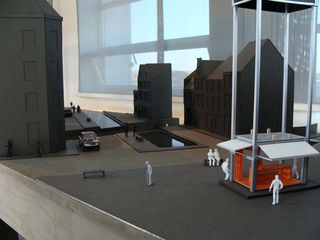 Model of buildings and people