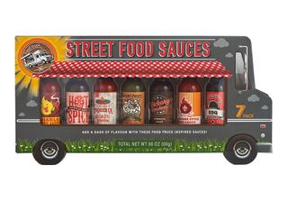 street food sauces in grey van