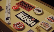Campaign memorabilia on display at the George W. Bush Presidential Library and Museum.