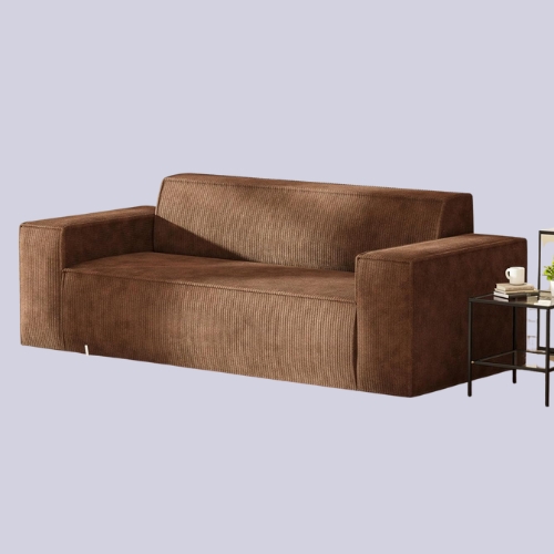 Swbvs, Swbvs Deep Seat Modern 3 Seater Couch With Corduroy Fabric, Sponge Sofa No Installation &amp;amp; Easy to Transport, Small Love Seat for Bedroom Apartment Home Office