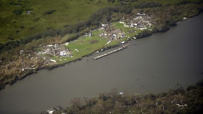 Damage in Grand Isle, Louisiana.